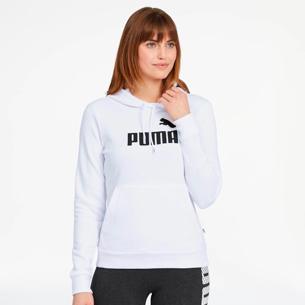 NWT Puma: Women’s Extra Large Black & Blue Drawcord Logo Workout Hoodie - Picture 3 of 4
